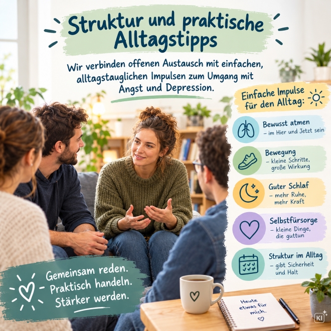 Notizbuch mit handschriftlichen Tipps für den Alltag